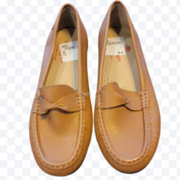Marc Joseph Clermont St Pebbled Tan Leather Driving Loafer/Slip On Shoes - Picture 1 of 13